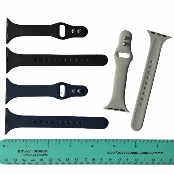 NEW 3 SLiM Silicone Sport Band Bundle Apple Watch 38/40/41mm M Black Gray Blue - Picture 4 of 7
